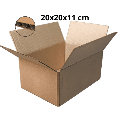 Caisses Américaines Simple Cannelure 20x20x11 cm