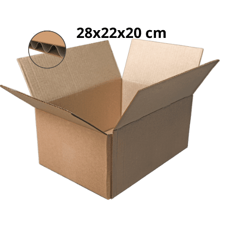 Caisses Américaines Simple Cannelure 28x22x20 cm