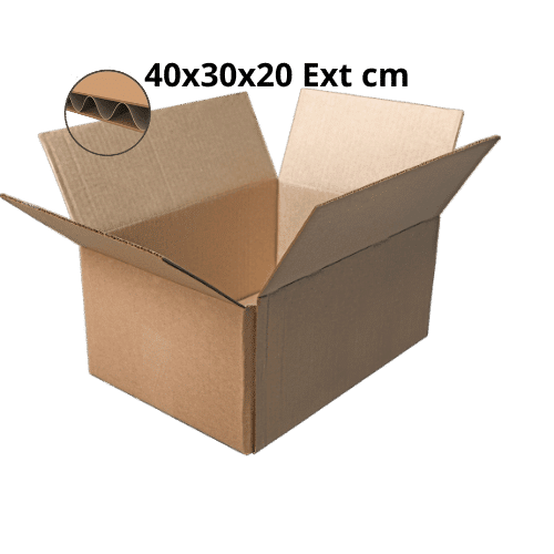 Caisses Américaines Simple Cannelure 40x30x20 cm Extérieur